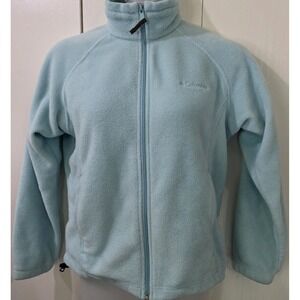 Columbia Size M Benton Springs Full Zip Fleece Jacket Soft Teal Gorpcore Cabin